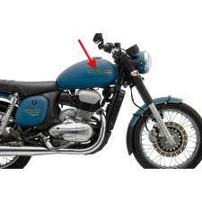 SAMOLEPKY 3D - JAWA - PÁR - ŠEDÝ PODKLAD, ZLATÝ TEXT (INDICKÁ VÝROBA, UNI DÍL)